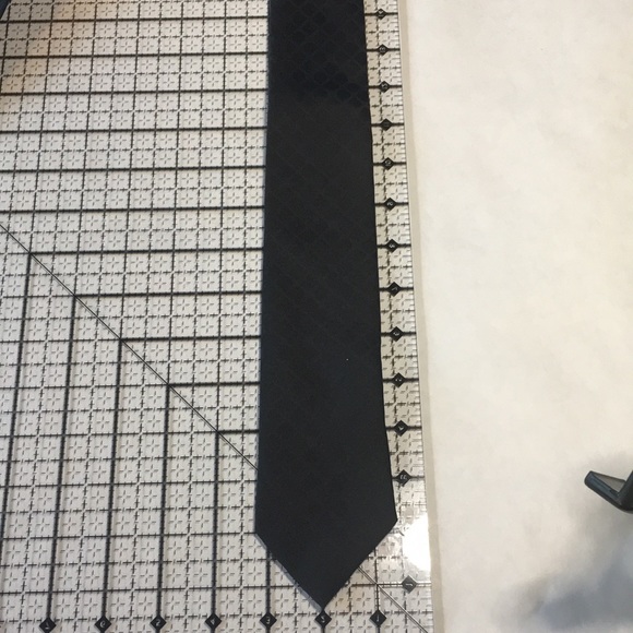 Stockhomme black self check pattern narrow tie - Picture 3 of 5